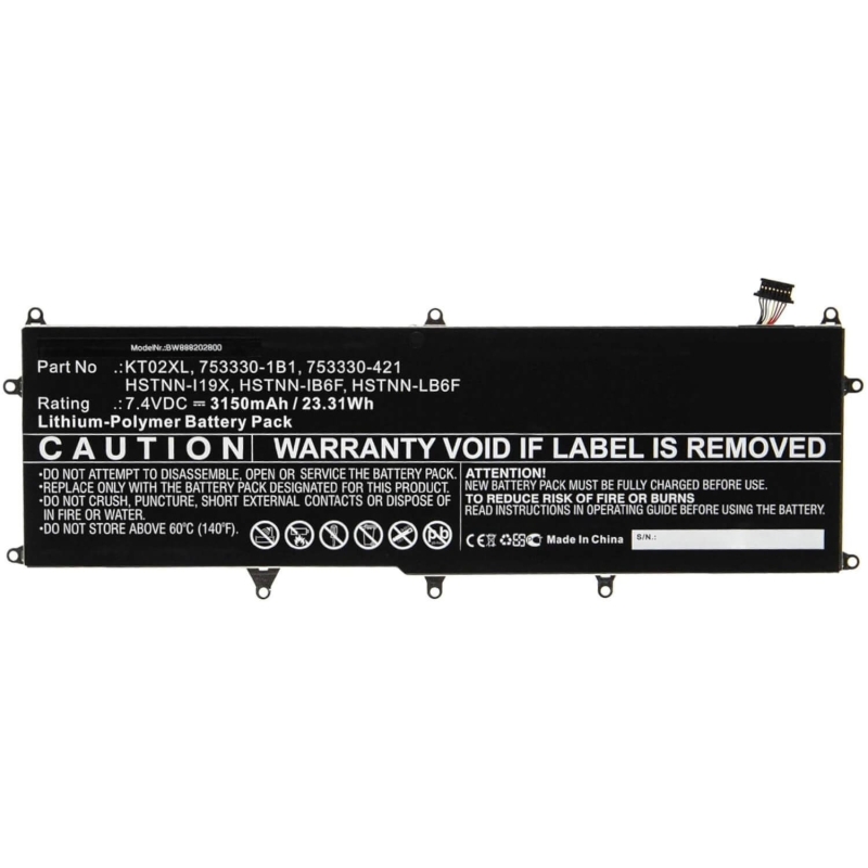 Bateria para laptop HP PRO X2 612 G1 BASE DE TECLADO KT02XL 3230MAH 7,5V