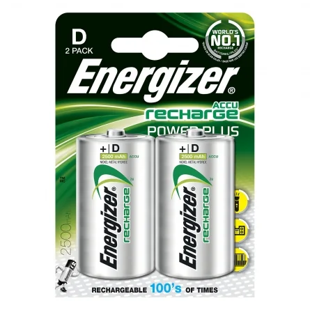Pilhas Recarregáveis Energizer D 2500 mAh