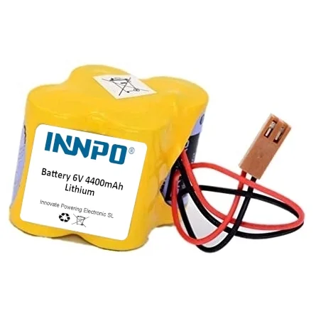 Bateria Lítio + Conector A068-6114-K504 PLC 6V 4400mAh