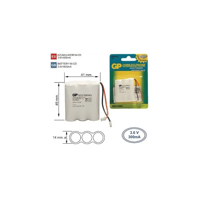 Bateria Telefone sem fio T110 3.6 V 600mAh