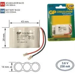 Bateria Telefone sem fio T107 3.6 V 300mAh