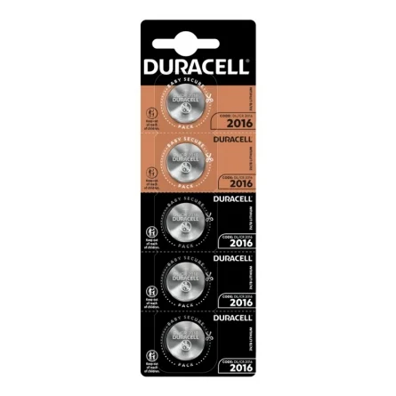 Pilhas Botão de Lítio Duracell 2016 (5 Unidades)