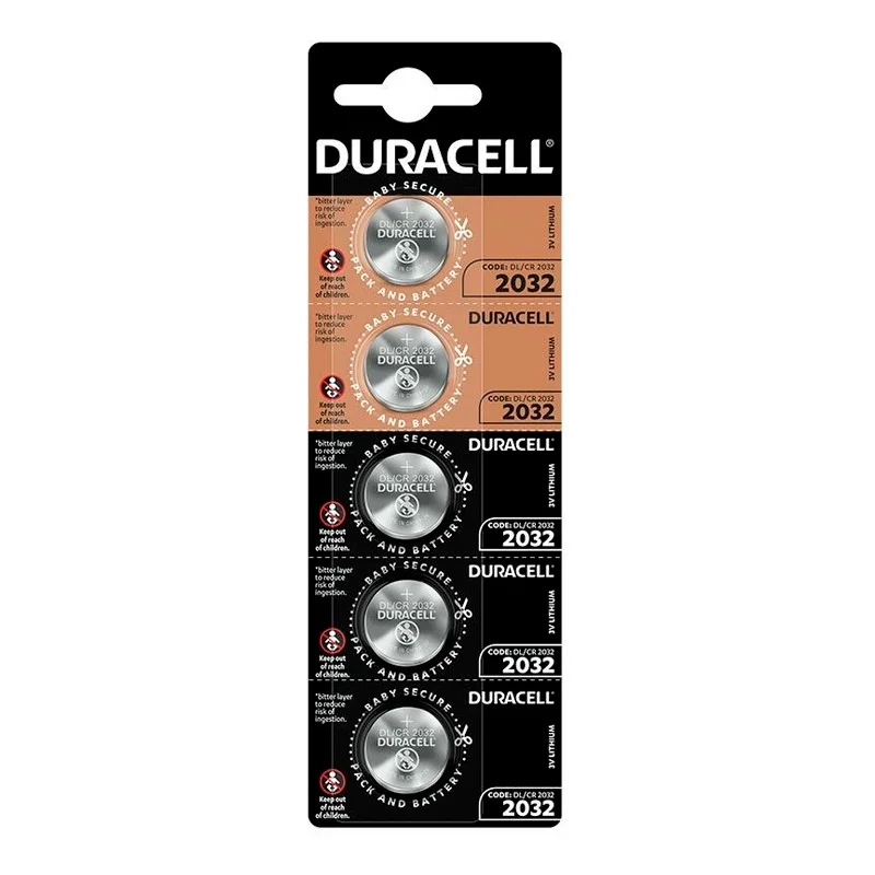 Pilhas Botão Lítio Duracell 2032 (5 Unidades)