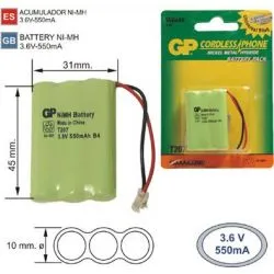 Bateria Telefone sem fio T207 3.6 V 550mAh