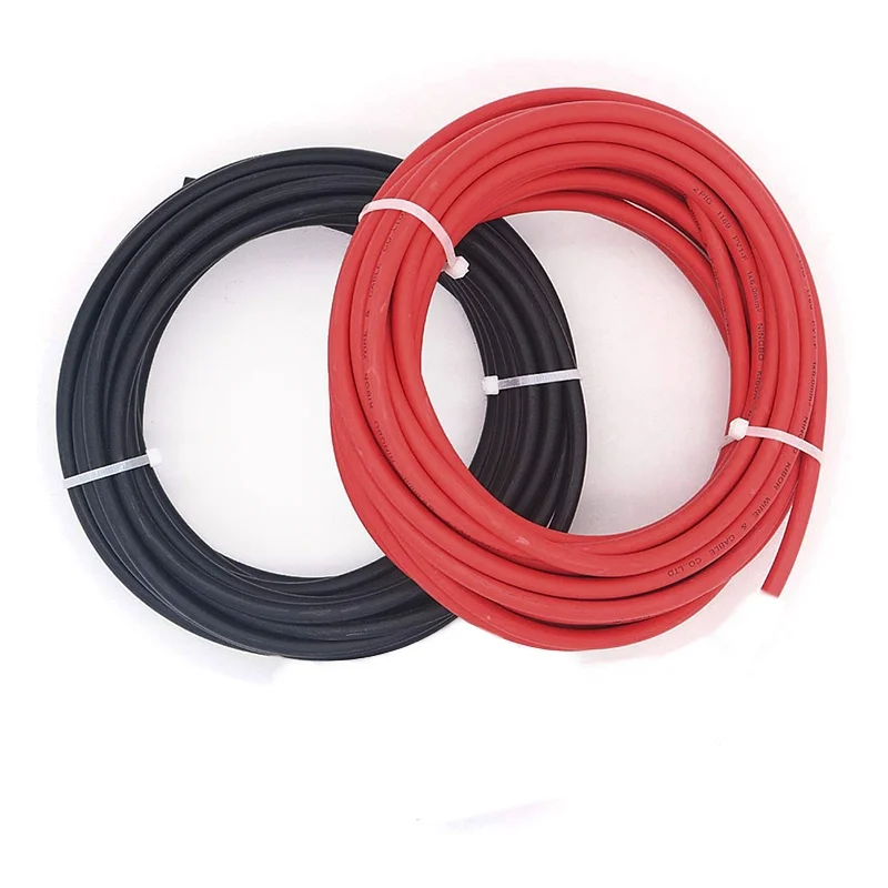 Cabo solar 6mm Vermelho e preto 5 metros