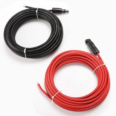 Cabo solar 6mm Vermelho e Preto 10 metros com conector MC4