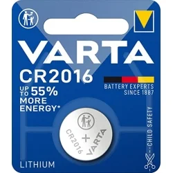 Pilhas Botão Lítio Varta CR2016 (1 Unidade)