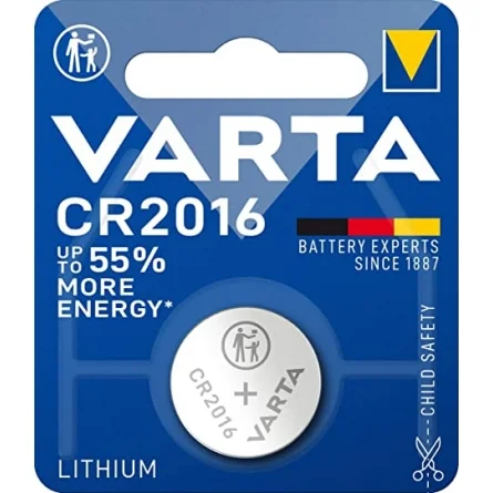 Pilhas Botão Lítio Varta CR2016 (1 Unidade)