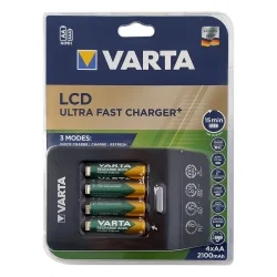 Carregador ultrarrápido Varta LCD para pilhas recarregáveis ​​AA,...