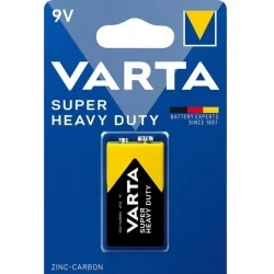 Pilhas Zinco-Carbono Varta 9V Super Heavy Duty (1 Unidade)