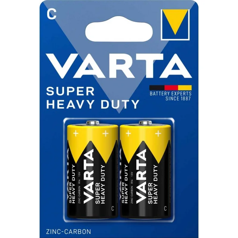 Pilhas Zinco-Carbono Varta C Super Heavy Duty (2 Unidades)