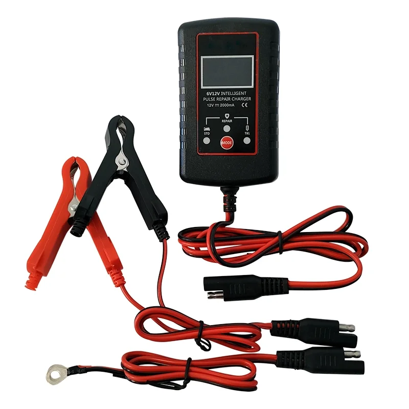 Carregador de baterias de chumbo de 6V e 12V de 2A