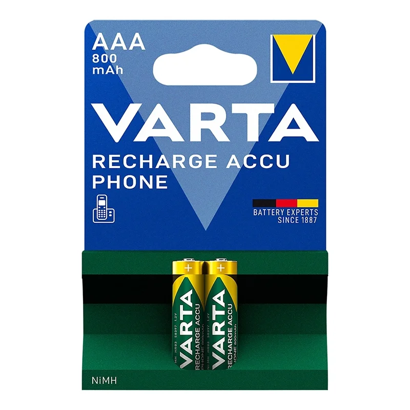 Pilhas Recarregáveis Varta AAA 800mah Bolha de 2