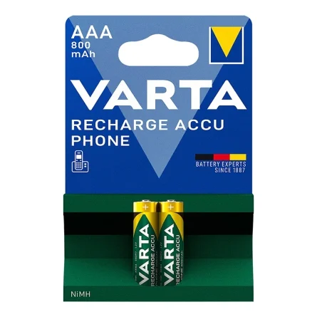 Pilhas Recarregáveis Varta AAA 800mah Bolha de 2