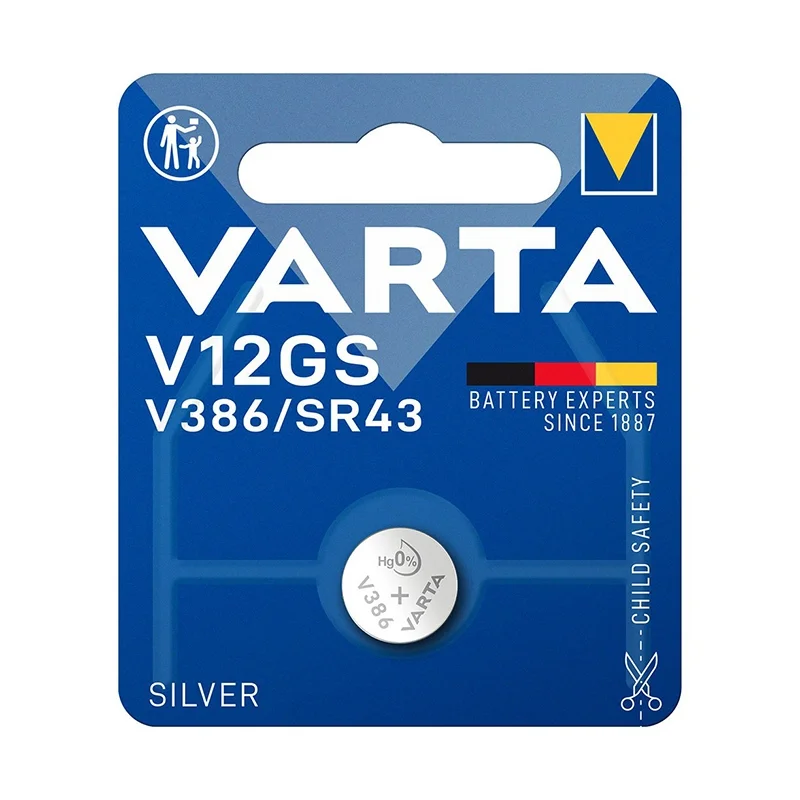 Pilhas Botão Óxido de Prata Varta V12GS V386 SR43 (1 Unidade)