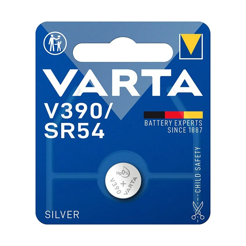 Pilhas Botão Óxido de Prata Varta V390 SR54 (1 Unidade)