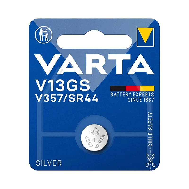 Pilhas Botão Óxido de Prata Varta V13GS V357 SR44 (1 Unidade)