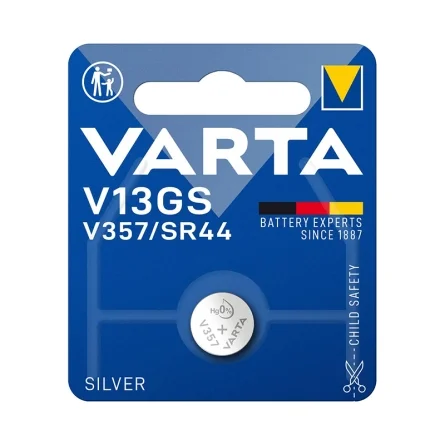Pilhas Botão Óxido de Prata Varta V13GS V357 SR44 (1 Unidade)