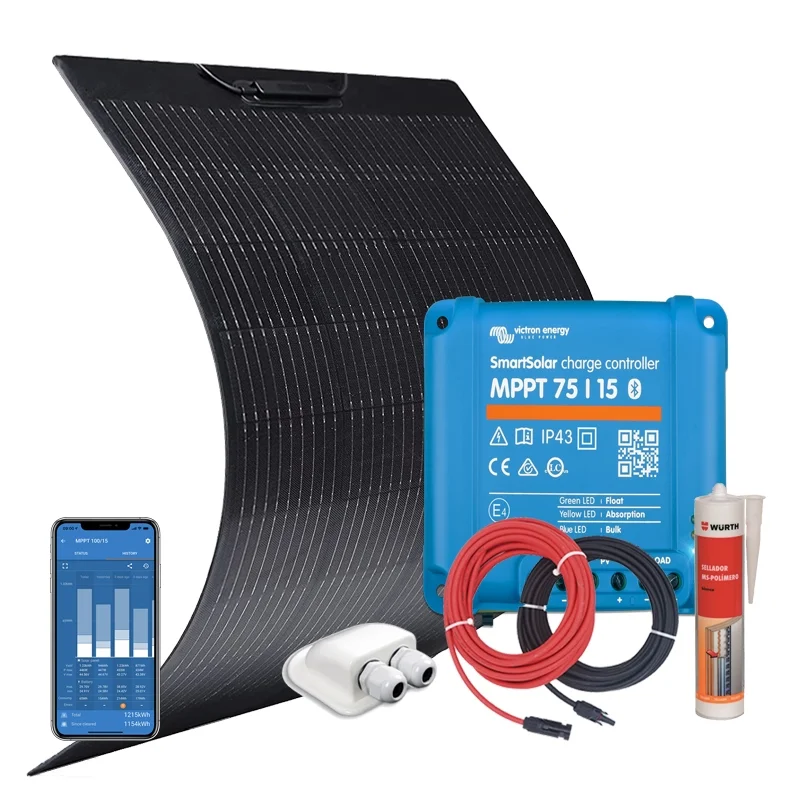 Kit Flexível de Energia Solar 12V 180W com Regulador Victron MPPT