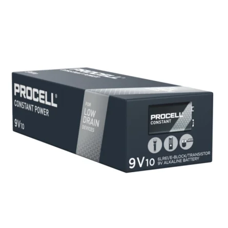 Pilhas Alcalinas Procell 9V 6LR61 Constant Power (10 Unidades)