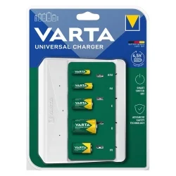 Carregador universal Varta para pilhas recarregáveis ​​AAA, AA, C,...