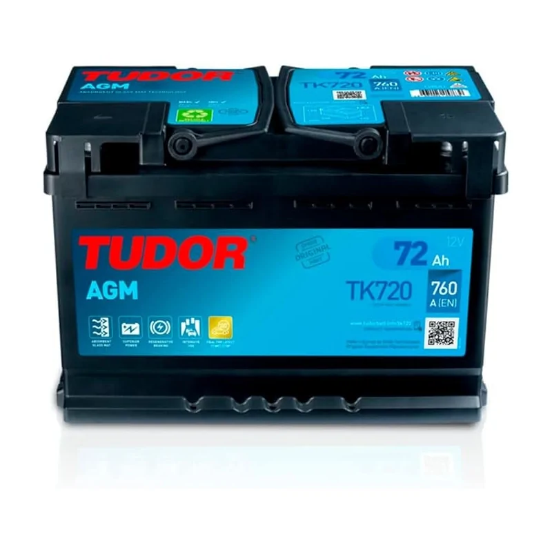 Bateria Tudor Start Stop AGM TK720 72Ah