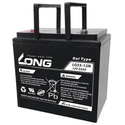 Bateria de Chumbo GEL 12V 55Ah LONG LG55-12N