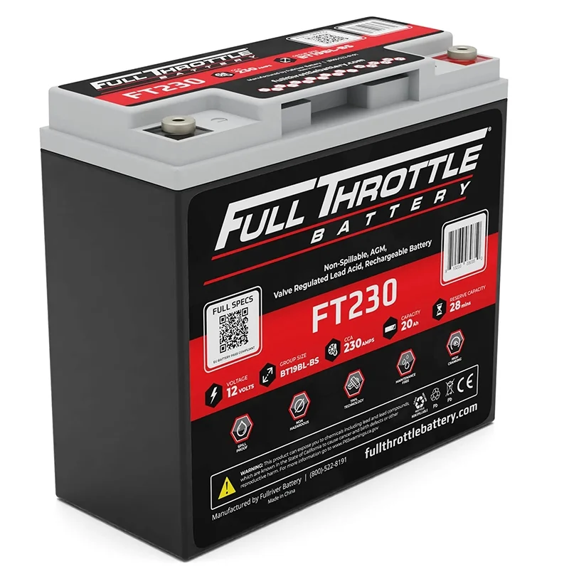 Bateria de Chumbo AGM 12V 20Ah Fullriver FT230 Booster