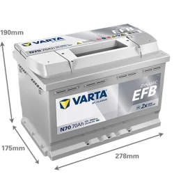 Bateria Varta N70 Start Stop EFB 70Ah