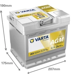 Bateria Varta A9 Start Stop AGM 50Ah