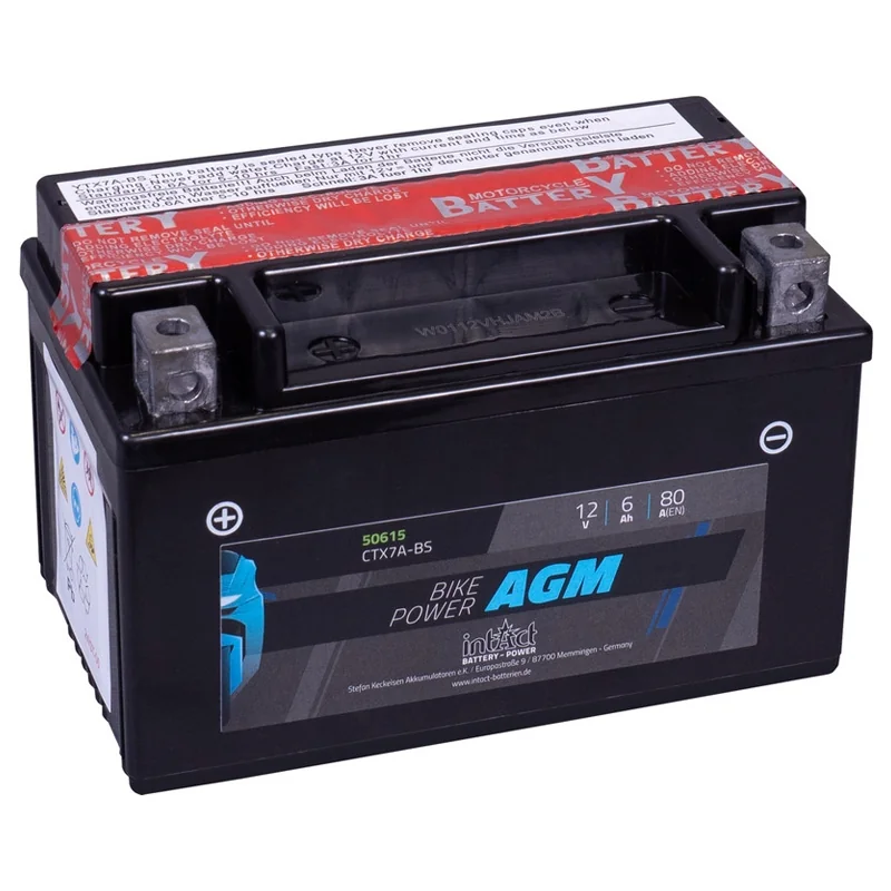 Bateria IntAct AGM CTX7A-BS 6Ah 80A