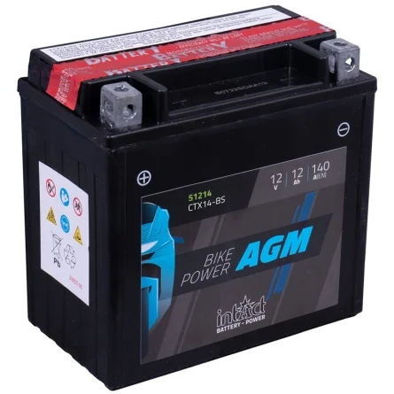 Bateria IntAct AGM CTX14-BS 12Ah 140A