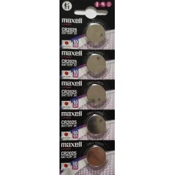 Pilhas Botão Lítio Maxell CR2025 (5 Unidades)
