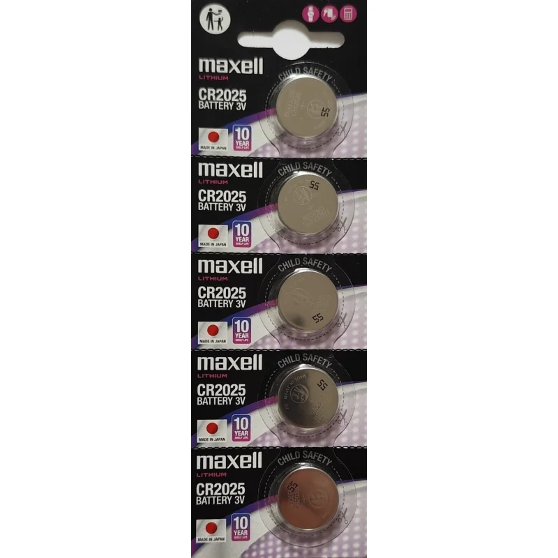 Pilhas Botão Lítio Maxell CR2025 (5 Unidades)