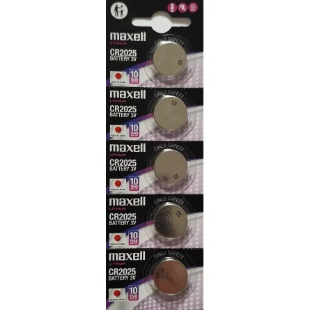 Pilhas Botão Lítio Maxell CR2025 (5 Unidades)
